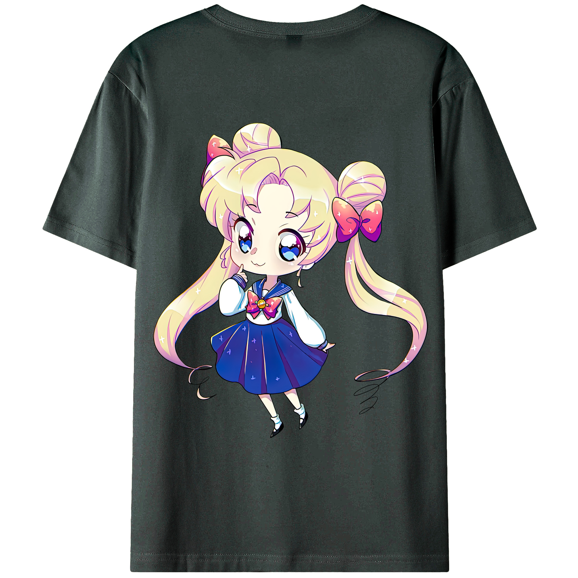 （画像用） 美少女戦士セーラームーン 月野 うさぎ つきの うさぎ Sailor Moon Tsukino Usagi 綿100％ メンズ半袖Tシャツ（バックプリント） 通気性